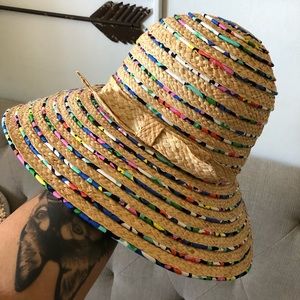 NWT kate spade floral straw sun hat